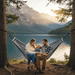 Luxury Canvas Double Hammock – Anti - Roll Design with Curved Wooden Spreader Bars & Carry Bag - Monsta Online