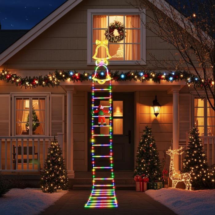 11FT Santa Claus Christmas Ladder LED Lights for Outdoor Holiday Decoration