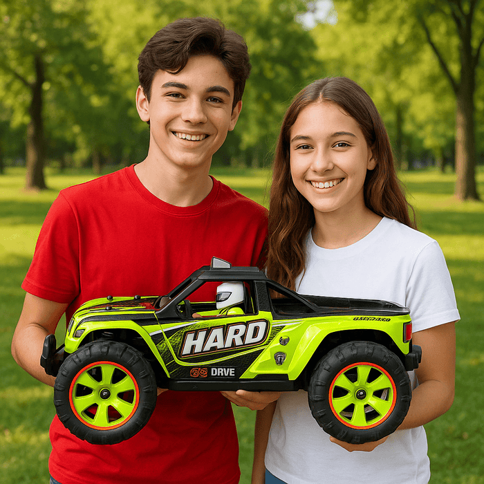 Hard Hero: 31 MPH, 1:14 Scale 4WD Remote Control Monster Truck With Dual Batteries - Monsta Online
