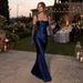 Vivienne Ruched Satin Maxi Dress Set – Women's Square Neck Wedding Guest Dress - Monsta Online