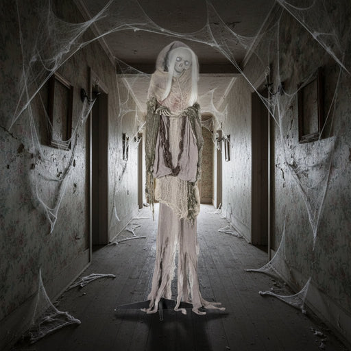 6.2ft Sound - Activated Animated Halloween Ghost - Light - Up Eyes, Turning Movement and Creepy Sounds - Monsta Online