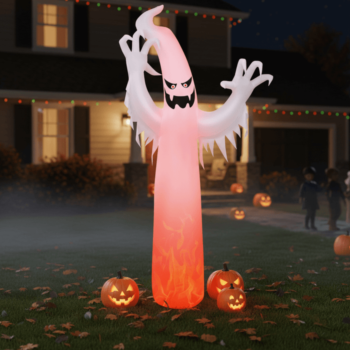12FT Tall Halloween Inflatable Ghost with LED Flame Light - Monsta Online