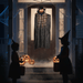 6ft Sound - Activated Animatic Hanging Pumpkin Ghost Prop – Glowing Eyes and Creepy Talking Sounds - Monsta Online