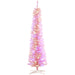 7FT Pink Pencil Pre - Lit Artificial Christmas Tree — 250 Multicolor LEDs, 8 Modes, 500 Tips, Slim - Monsta Online