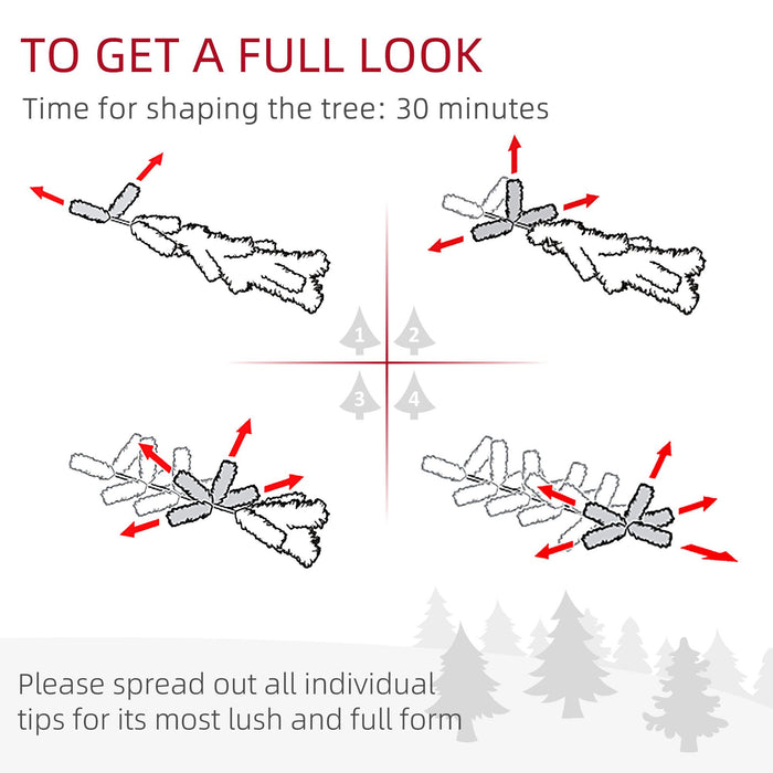 5FT Silver Pencil Artificial Christmas Tree — 294 Tips, Unlit, Slim Space - Saving, Plastic Base - Monsta Online