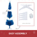 6FT Blue Pencil Artificial Christmas Tree — 390 Tips, Unlit, Slim, Plastic Stand - Monsta Online