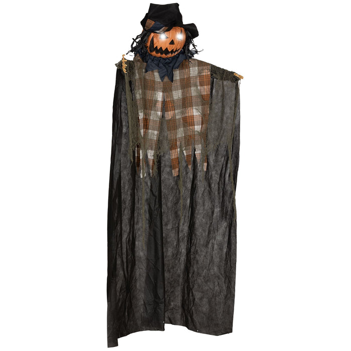 6ft Halloween Animatronic Hanging Pumpkin Ghost – Sound Activated Prop with Glowing Eyes and Creepy Talking Sounds - Monsta Online
