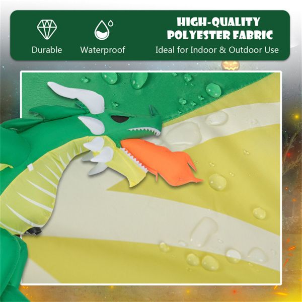 5FT Halloween Inflatable Fire - Breathing Dragon with LED Lights - Monsta Online