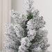 7FT Snow Flocked Pencil Artificial Christmas Tree — 405 Tips, Unlit, Slim Space - Saving, Metal Base - Monsta Online