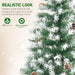 6FT Snow Flocked Artificial Christmas Tree — 800 Tips, 61 Pine Cones, Unlit, Auto - Open Hinged, Steel Base - Monsta Online