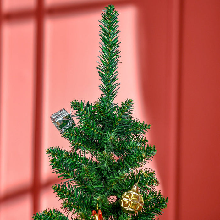 5FT Pencil Artificial Christmas Tree — 294 Tips, Unlit, Slim Space - Saving, Realistic, Plastic Base - Monsta Online