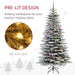 7.5FT Snow Flocked Pre - Lit Artificial Christmas Tree — 500 Dual - Color LEDs, 11 Modes, 1264 Tips, Remote - Monsta Online