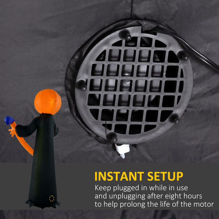 10ft Inflatable Halloween Pumpkin Head Ghost with Hammer and LED Lights - Monsta Online