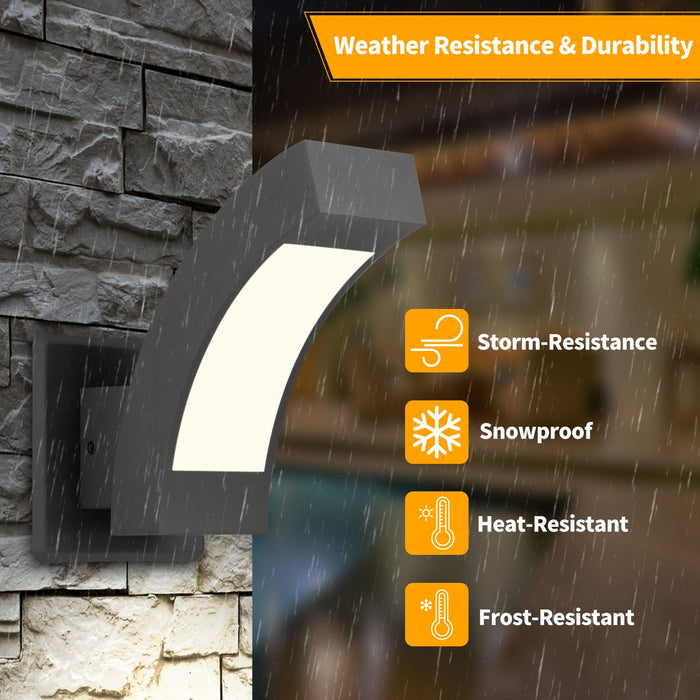 Modern LED Outdoor Wall Sconce - Waterproof Aluminum Porch Light for Patios and Hallways - Monsta Online