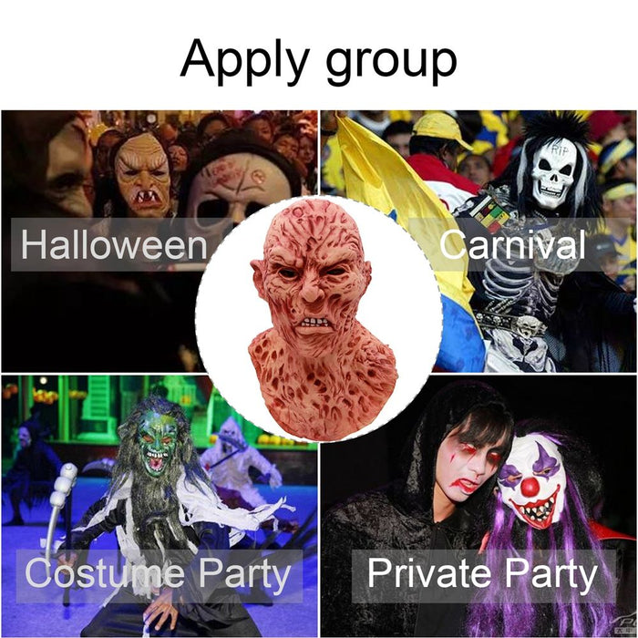 Halloween Freddy Krueger Horror Mask – Realistic Scary Costume for Adults - Monsta Online
