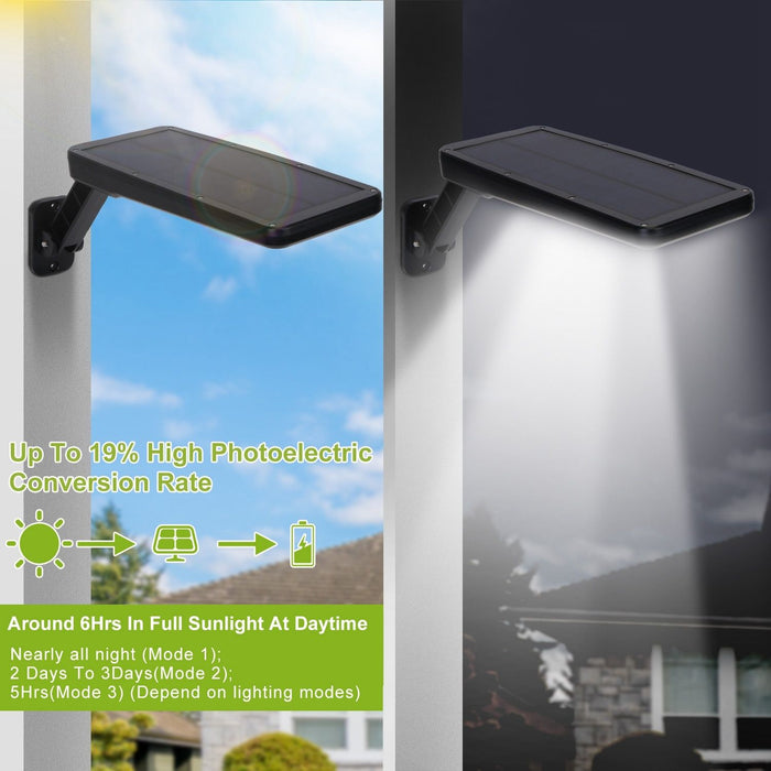 PIR Motion Activated Solar Wall Lamp with 60 LEDs and Remote for Outdoor Spaces - Monsta Online