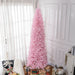 8FT Pink Pencil Artificial Christmas Tree — 1168 Douglas Fir Tips, Unlit, Auto - Open, Slim, Steel Base - Monsta Online