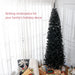8FT Black Pencil Artificial Christmas Tree — 1168 Tips, Slim Space - Saving, Unlit, Steel Base - Monsta Online