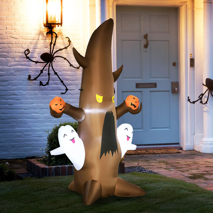 5ft Inflatable Halloween Ghost Tree with Pumpkins and LED Lights - Monsta Online