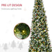9FT Slim Snow Flocked Pre - Lit Artificial Christmas Tree — 460 Warm White LEDs, 1298 Tips, Pine Cones, Berries - Monsta Online