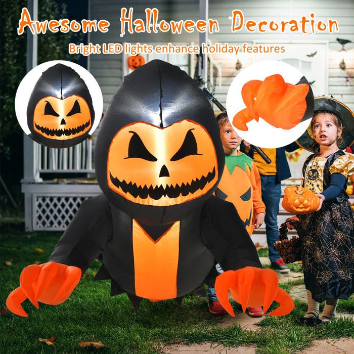 3.3ft Halloween Inflatable Pumpkin Head Ghost with LED Lights - Monsta Online