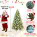 7.5FT Pre - Lit Blue - Green Artificial Christmas Tree — 550 Warm LED, 2148 Tips, Hinged, Metal Stand - Monsta Online