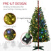 5FT Pre - Lit Artificial Christmas Tree — 152 LEDs, 365 Tips, Auto - Open, 5 Light Modes, Warm White or Multi - Color - Monsta Online