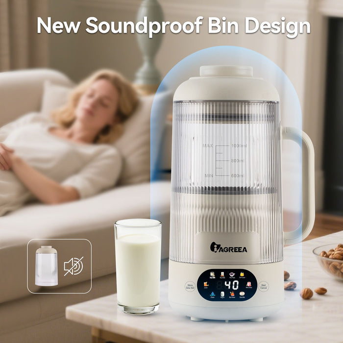 Quiet Almond Milk Maker 35oz with 8 Blades and Easy Clean - Monsta Online