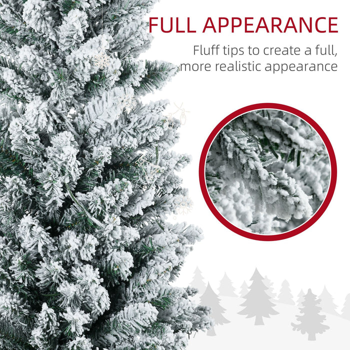 6FT Pencil Pre - Lit Artificial Christmas Tree — 170 Warm White LEDs, 390 Tips, Slim, Green - Monsta Online