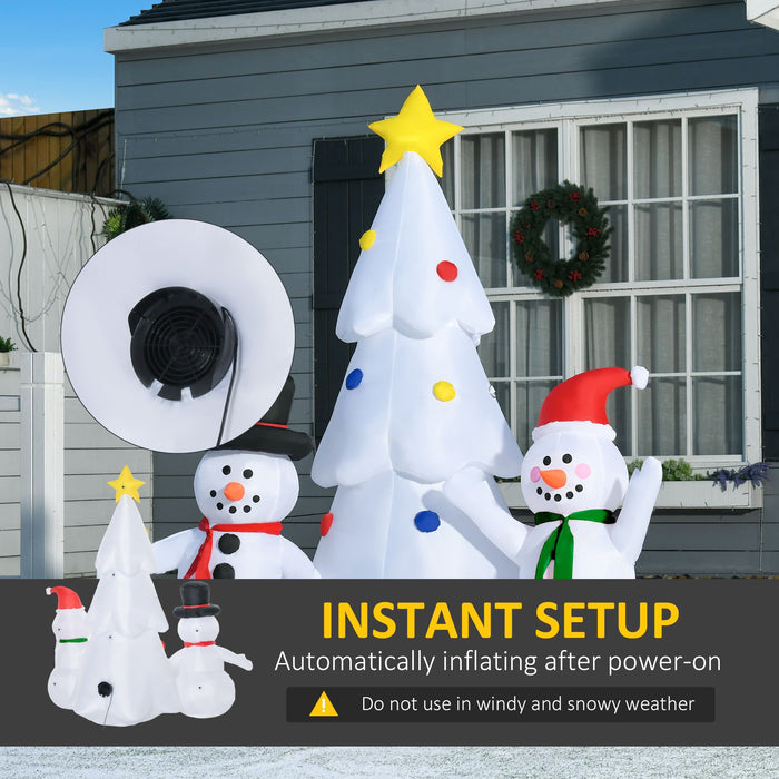 6FT Prelit Inflatable Christmas Tree with Star & Snowmen and LED Lights - Outdoor Christmas Decoration - Monsta Online