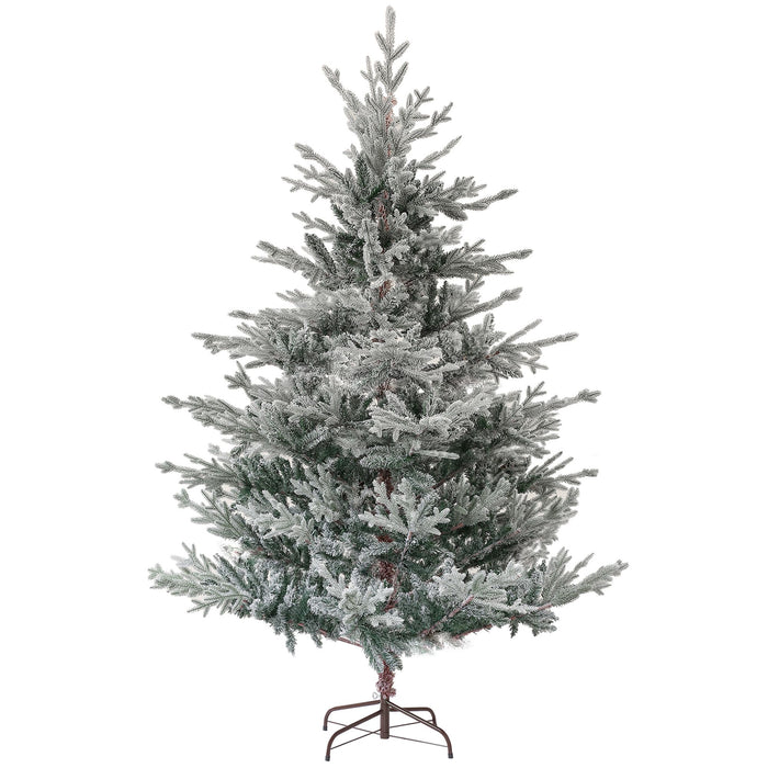6FT Flocked Nordic Pine Artificial Christmas Tree — 795 Snow Tips, Unlit, Auto - Open, Steel Base - Monsta Online