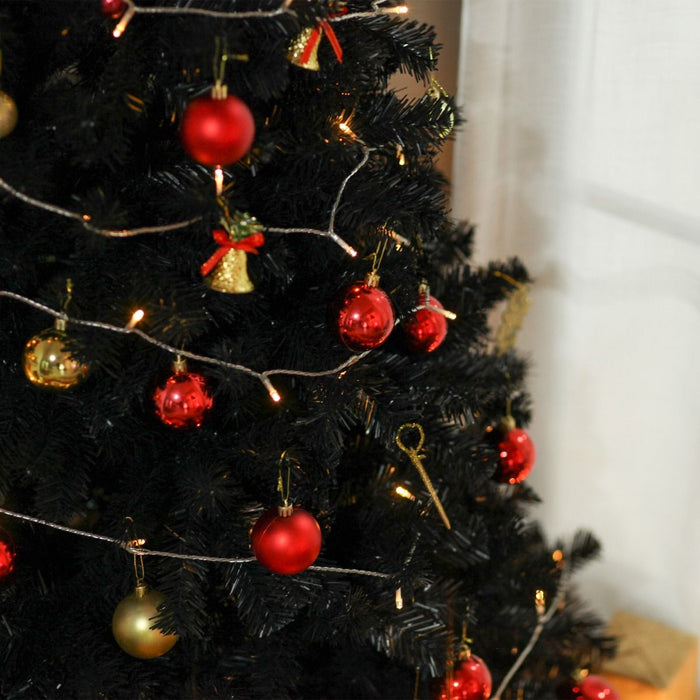 7FT Black Pencil Artificial Christmas Tree — 1346 Tips, Unlit, Auto - Open, Slim Space - Saving, Metal Base - Monsta Online