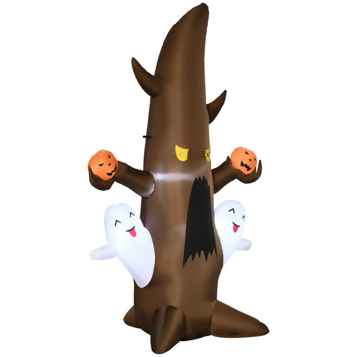 5ft Inflatable Halloween Ghost Tree with Pumpkins and LED Lights - Monsta Online
