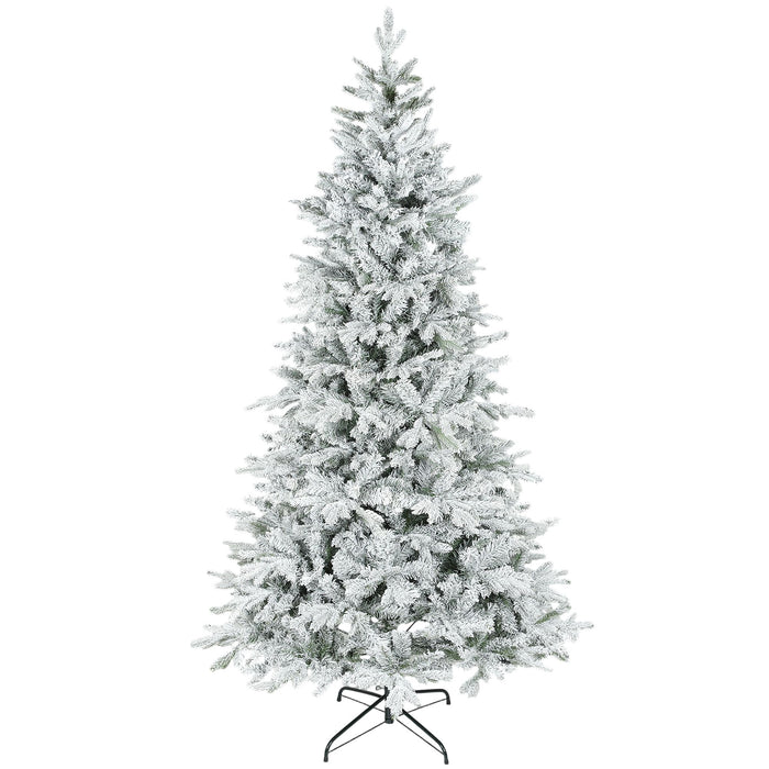 7.5FT Frosted Artificial Christmas Tree — 1762 Tips, Snow - Flocked, Hinged, Wide Full Spruce - Monsta Online