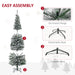 6FT Snow Flocked Pencil Artificial Christmas Tree — 492 Tips, Unlit, Full - Bodied, Foldable Steel Base - Monsta Online