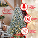4FT Pre - Lit Flocked Artificial Christmas Tree — 150 Warm Lights, Snow Frosted Pine, Metal Stand - Monsta Online
