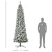 9FT Snow Flocked Pre - Lit Artificial Christmas Tree — 550 Warm White LEDs, 988 Tips, Hinged, Steel Base - Monsta Online