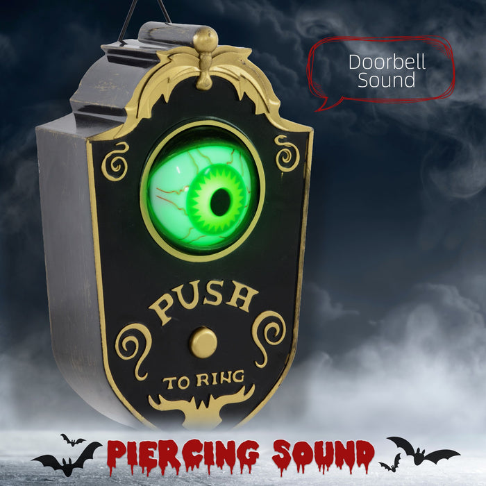 Halloween Animatronic Doorbell – Motion and Sound Activated Prop with Creepy Light - Up Eye and Spooky Sounds - Monsta Online