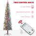 9FT Pre - Lit Flocked Pencil Christmas Tree — 895 Tips, Dual Color 310 LEDs, Remote Control, Metal Stand - Monsta Online