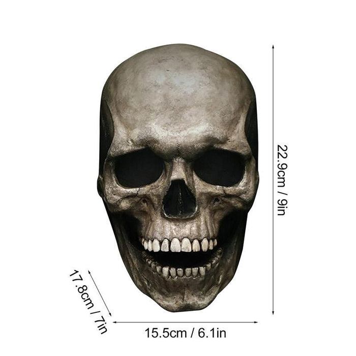 Halloween Full Head Skull Mask – Scary Realistic Movable Jaw Skeleton Helmet Cosplay Prop - Monsta Online