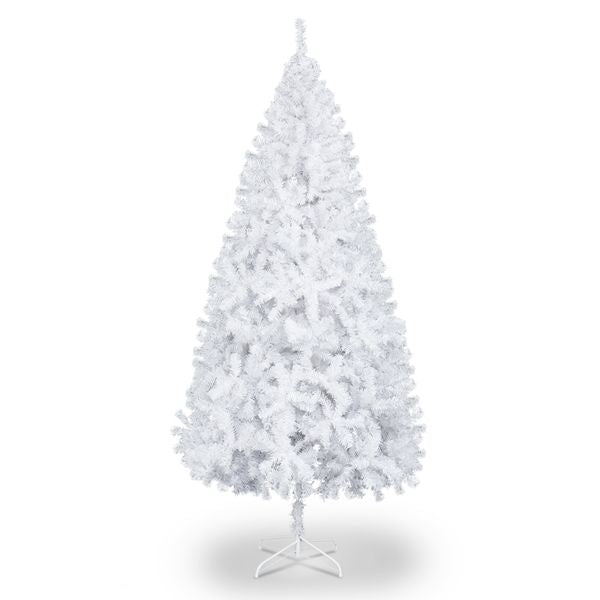6FT Unlit White Artificial Christmas Tree — 800 Tips, Full Realistic, Metal Stand - Monsta Online