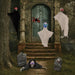 8 - Piece Outdoor Halloween Decoration Set 5.9ft Cobweb – Red Flashing Eyes, Hanging Ghosts, Gravestones and Spider - Monsta Online