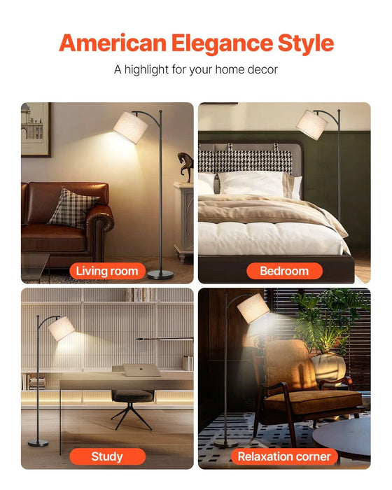 Dimmable Arc Floor Lamp with Remote & Adjustable Color Temperature for Modern Homes - Monsta Online