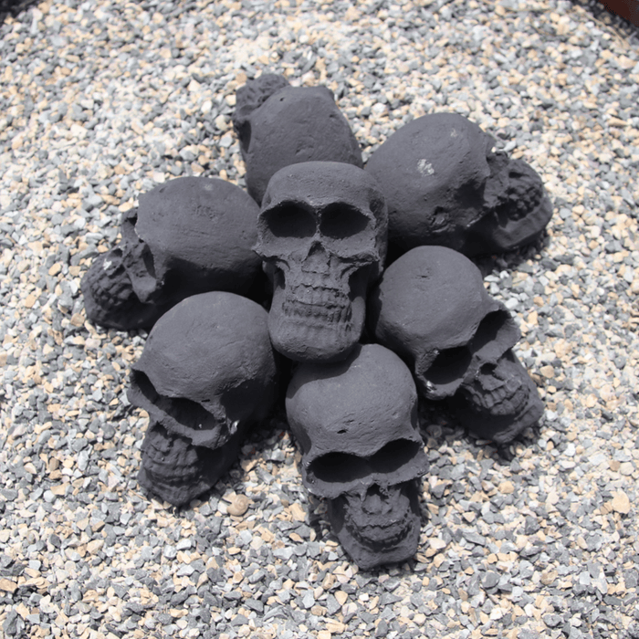 Halloween Ceramic Skull Fire Pit Decoration – 7pcs Reusable for Fireplace and Bonfire - Monsta Online