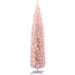 8FT Pink Pre - Lit Pencil Artificial Christmas Tree — 300 Warm White LEDs, 618 Tips, Slim, Steel Base - Monsta Online