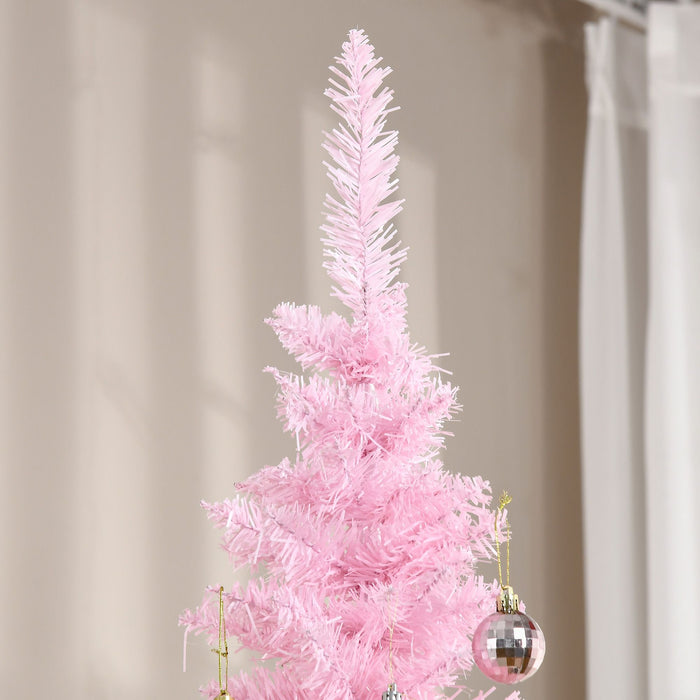 7FT Pink Pencil Artificial Christmas Tree — 499 Tips, Unlit, Slim Space - Saving, Realistic, Plastic Base - Monsta Online