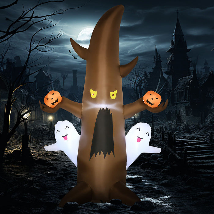 5ft Inflatable Halloween Ghost Tree with Pumpkins and LED Lights - Monsta Online