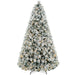 9FT Snow Flocked Pre - Lit Artificial Christmas Tree — 750 Clear Warm White Lights, 2387 Tips, Steel Base - Monsta Online