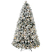 7.5FT Snow Flocked Pre - Lit Artificial Christmas Tree — 500 Warm White Clear Lights, 1530 Tips, UL Listed - Monsta Online