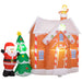7FT Prelit Inflatable Gingerbread House with Santa & Christmas Tree and LED Lights - Outdoor Christmas Decoration - Monsta Online